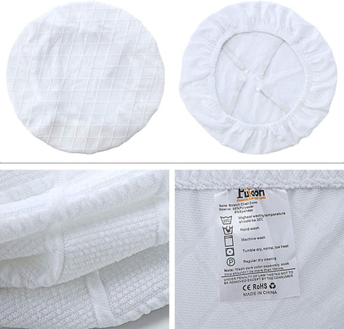 Stretch Chair Seat Covers 4 PCS, Removable Washable Dining Chair Covers Anti-Dust Dining Room Seat Cushion Slipcovers (4, White)...