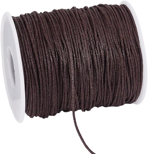 PH PandaHall 1mm Waxed Cord,100 Yards Waxed Cotton Cord Dark Brown Waxed Thread Beading String Waxed Craft String for Bracelet Necklace Jewelry Wa...