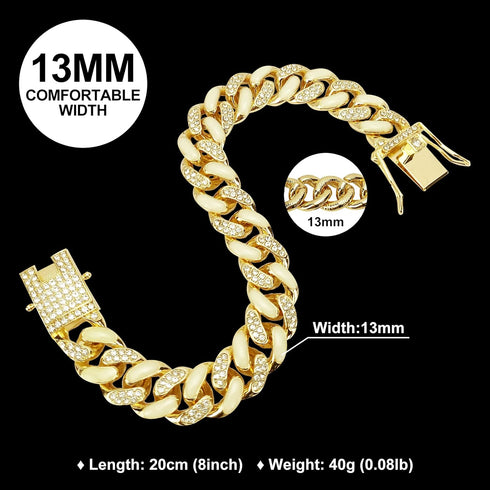 Dog Chain Cuban Collars,Walking Dog Metal Chain Choke Collar with Design Secure Buckle,Pet Cuban Crystal Collar Necklace Accessories for Small Med...
