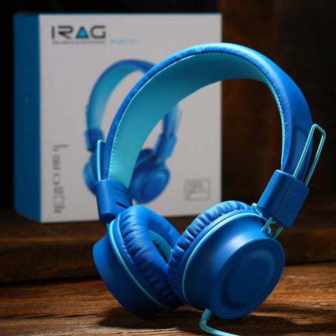 iRAG J01 Kids Headphones Foldable Stereo Tangle-Free 5ft Long Cord 3.5mm Jack Plug in Wired On-Ear Headset for iPad/Amazon Kindle Fire/Toddler/Boy...