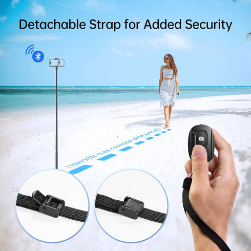 ATUMTEK Camera Remote Shutter for iPhone and Android Smartphones (2 Pack), Wireless Phone Remote Control Selfie Button for Photos and Videos (Blue...