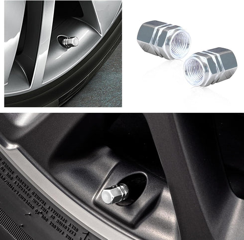 Zicine 12 PCS Car Tire Valve Stem Caps, Aluminum Alloy Wheel Valve Covers with Rubber O-Ring, Corrosion Resistant Leak-Proof Tire Air Cap Set, Uni...