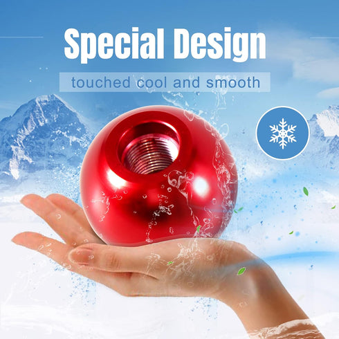 Universal Round Ball Gear Shift Knob,Chrome Finish Aluminum Shifter Knobs with 3 Adapters Compatible with Manual and Automatic Transmission Car(Re...