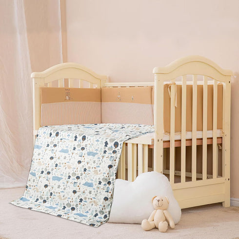 Baby Blankets for Unisex Boys Girls - Super Soft Arctic Forest Nursery Minky Blankets with Muslin Cotton Front and Dotted Fleece Backing, Printed ...