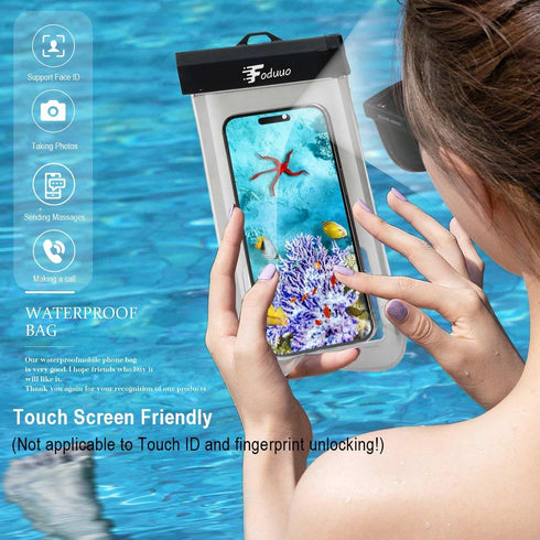 Waterproof Phone Pouch, 2Pack Universal IPX8 Waterproof Phone Case TPU CellPhone Dry Bag Underwater Protector with Adjustable Lanyard for iPhone 1...