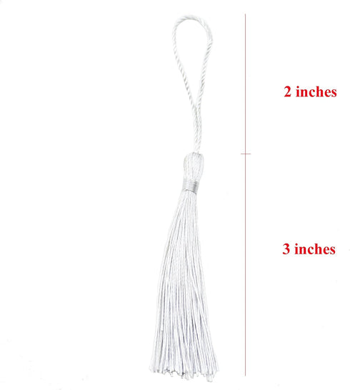 Aokbean 100pcs 5 Inches Handmade Silky Floss Soft Craft Bookmark Tassels with Loops for DIY, Jewelry Making, Graduation Tassel,Bookmarks,Souvenir ...