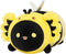 Cute Black Axolotl Bee Plush, Kawaii Plushies Honeybee Stuffed Toy, Axolotl Plushie with Bee Outfit Costume, Animal Hugging Cuddly Pillow, Soft Sq...