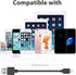 JAYEE Short USB Cable (25CM) Charging Cable 5 Pieces USB Charging Cable for Cellphone and Tablet (5 Pieces Black)...
