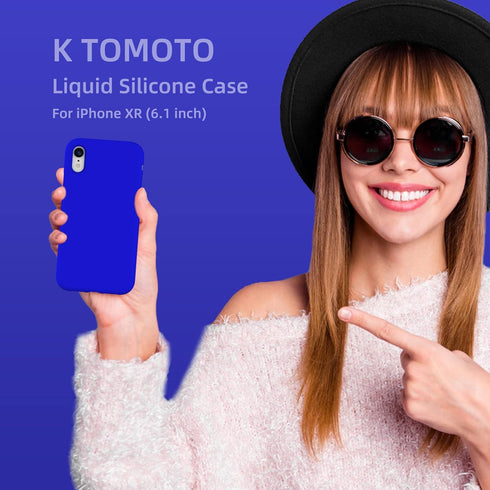 K TOMOTO Compatible with iPhone XR Case, Drop Protection Liquid Silicone Gel Rubber Full Body Bumper Cover with Soft Microfiber Shockproof Phone C...