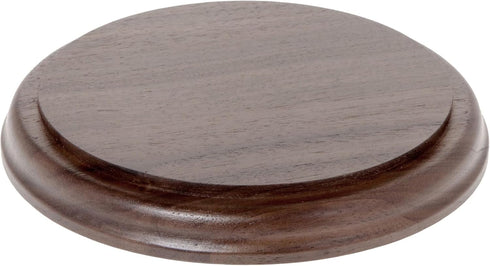 Plymor Solid Walnut Round Wood Display Base with Ogee Edge, 6.25" W x 6.25" D x 0.75" H...