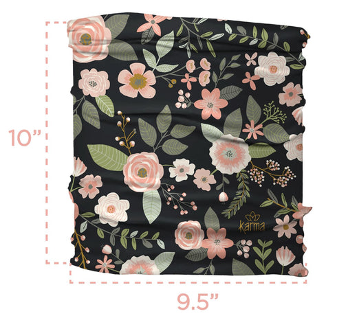 Karma Sugar Skull Headband for Women - Medium - Fabric Headband and Stretchy Hair Scarf - Black...