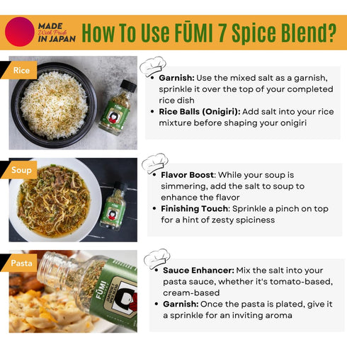 F?MI Japanese Shichimi Togarashi Mixed Salt - Traditional 7 Spice Blend - Pepper, Orange, Onion - Perfect for Ramen, Grilled Meats, Stir-Fries, Ri...