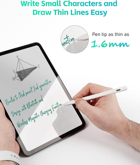 Stylus Pen for iPad with Palm Rejection& LED Power Display, Active Pencil Compatible with (2023-2018) Apple iPad Pro (11/12.9 Inch),iPad Air 3/4/5...