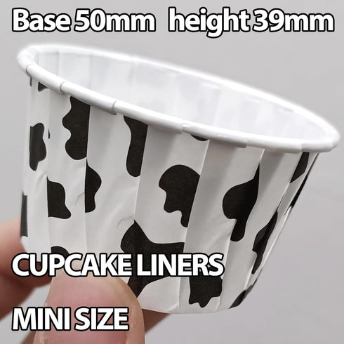 100 Pcs Cow Print Cupcake Liners Case Cow Baking Cups Cow Print Cupcake Wrappers Holders Ice Cream Cups Waterproof and Greaseproof for High Temper...