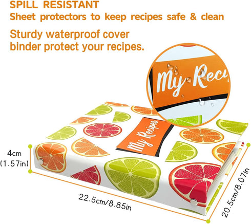 Recipe Binder 7.8" x 8.7", Blank Recipe Book to Write in Your Own Recipes, 3 Ring DIY Cookbook Organizer, Recipe Book Holder with Clear Protective...