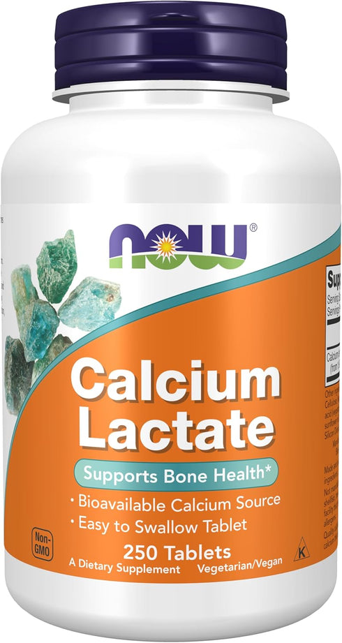 NOW Supplements, Calcium Lactate, Supports Bone Health, Easy to Swallow Tablet, 250 Tablets...