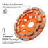 FEWELL 4 1/2” Concrete Grinding Wheel, Double Row Diamond Cup Wheel with 7/8” Arbor for Polishing and Grinding Concrete Surface Brick Stone Marble...