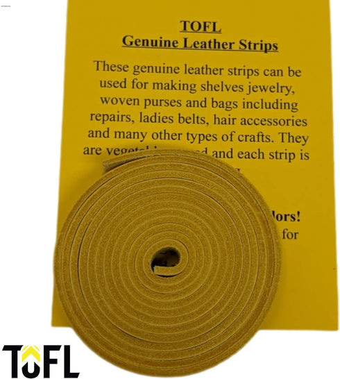 TOFL Genuine Top-Grain Leather Strap | 72 Inches Long | 3/4 Inch Wide | 1/8 Inch Thick (7-8 oz) | 1 Leather Strip for DIY Arts & Craft Projects, C...