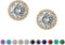 SWEETV Cubic Zirconia Stud Earrings, 8mm Round Cut, Rhinestone Hypoallergenic Earrings for Women & Girls...