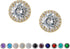 SWEETV Cubic Zirconia Stud Earrings, 8mm Round Cut, Rhinestone Hypoallergenic Earrings for Women & Girls...