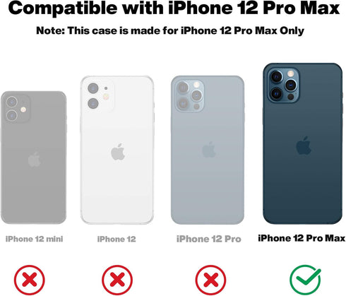 OTOFLY for iPhone 12 Pro Max Case, Military-Grade Protection, Shockproof Silicone, Anti-Fingerprint & Anti-Slip, Phone Case for iPhone 12 Pro Max,...