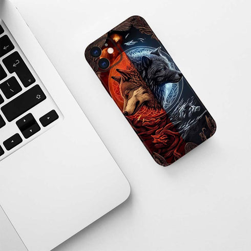 Case Compatible with iPhone 11 Case,Ancient Wolf Legend 3D Design Phone Case,Stylish Durable Shockproof Raised Bumper Corners Case for 11 6.1 inch...