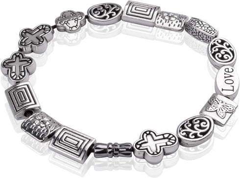 100g (About 70-120pcs) Antique Silver Spacer Beads Mixed Small Tibetan Loose Beads for Bracelet Necklace Jewelry Making,5-12mm...