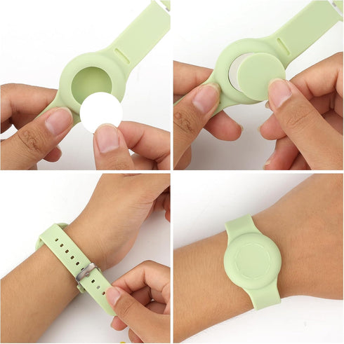 2pcs Kids Wristband for Airtag, Waterproof Light Silicone Bracelet Compatible with Apple Air Tag Adjustable Soft Watch Band Kids for GPS Tracking ...