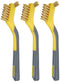 Amazon Basics Brass Mini Brushes, Soft Grip, 3-Pack, 1/2 inch, Yellow/Grey...