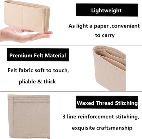 Felt Mini Purse Organizer Insert Compatible with Mini GG Marmont Matelasse Shoulder Bag and More Bags, Handbags Organizer for Women Bag(Beige,XS)...