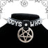 Black Pentagram Choker Collar For Women, Punk Gothic Vagen Leather Collar With Name Letters Adjustable Spiked Necklace...