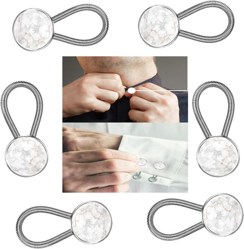 Collar Extender, Shirt extender, dress shirt suit pants, coat, shirt button extender Button extender (White marble)...