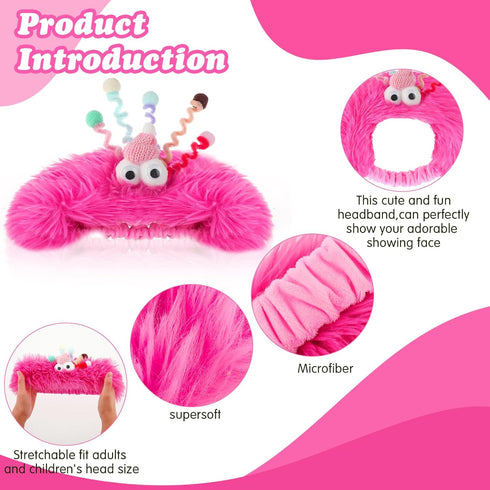 Face Wash Headbands for Women, Plush Spa Hair Bands Makeup Headbands Skincare Headbands Cute Fluffy Creative Hair Accessories for Washing Face, Fu...