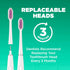 GUM Sonic Powered Toothbrush, Tapered Bristles Clean Below The Gumline, Bundle, White, 1 Handle(1ct) + 2 Refills(2ct. 1pk)...