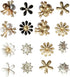 80 Pieces Flower Rhinestone Buttons Faux Pearl Buttons Flat Back for Jewelry Making Wedding Party Home Decoration DIY Craft Hair Accessory...
