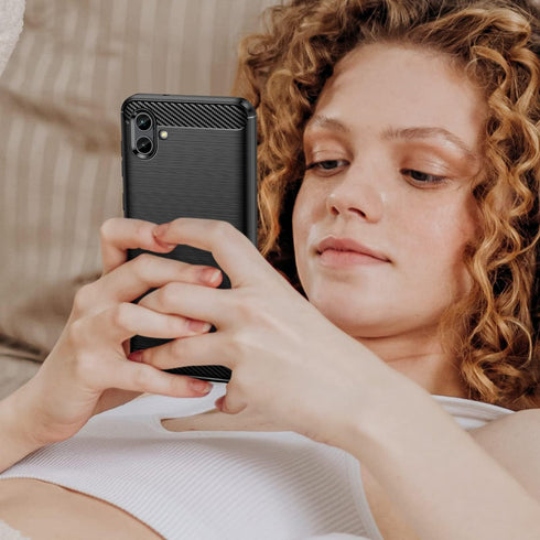for Samsung Galaxy A04 Phone case, Shockproof, Scratch Resistant Carbon Fiber Jacket, Soft TPU,for Galaxy A04 case (Black)...