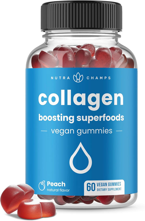 Collagen Boosting Gummies | Collagen Booster Gummy for Natural Collagen Production | Hair, Skin, Nails, Joint Support | Vegan Pectin Supplements C...