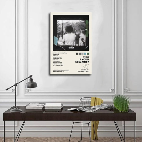 YGULC J Cole 4 Your Eyez Only Music Album Cover Signed Limited Poster Canvas Poster Bedroom Decor Sports Landscape Office Room Decor Gift Unframe:...