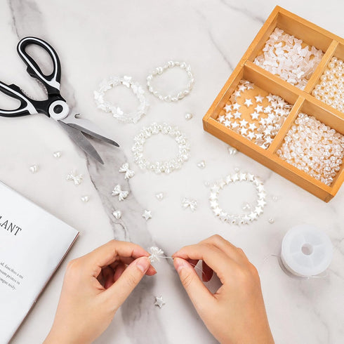 Lemonkey 200Pcs 6mm Pearl Beads Cute ABS Imitation Pearl Beads Loose White Aesthetic Beads for Bracelets Jewelry Making Necklace Earrings Accessor...