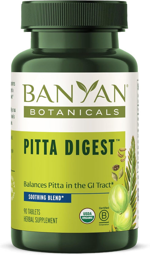 Banyan Botanicals Pitta Digest – Organic Digestive Supplement – Soothing & Calming Digestion Aid to Support a Comfortable Post-Meal Experience* – ...