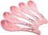 Japanese Soup Spoons Set of 5, Pink Ceramic Spoon for Soup, Ramen, Pho, Gravy, Cake, Oatmeal, Chaos, Dumplings,Salad...