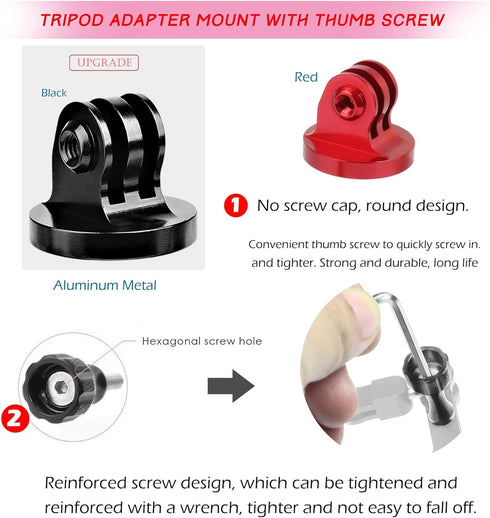 Alumium Tripod Mount Adapter, Gopro Threaded Mount Adapter,Action Camera Tripod Aluminum Mount,for GoPro Max, GoPro Hero, DJI Osmo Action Camera ?...
