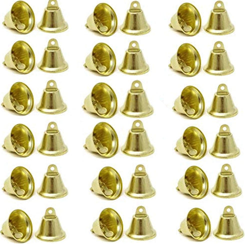 50 Pcs Gold Christmas Bells Bulk Hanging Decorations for Tree Ornaments Holiday Party Decor DIY Crafts Festive Jingle Bells Premium Metal(38mm, Go...