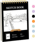 Stilip 5.5" x 8.5"Sketch Book,1-Pack 60-Sheets(80lb/120gsm),Top Spiral Bound Sketch Pad,Acid Free Art Sketchbook Artistic Drawing Pad for Beginner...