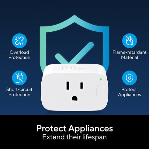 Smart Plug, Smart Home Wi-Fi Mesh Outlet, 15A Ultra Efficient Smart Plug Compatible with Alexa, Google Home & IFTTT, No Hub Required, 2.4GHz Wi-Fi...