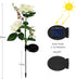 Solar Rose Garden Lights, 2 Pack Realistic Solar Flower Lights, Waterproof LED Decorative Stake Landscape Lights for Patio Pathway Grave Cemetery ...