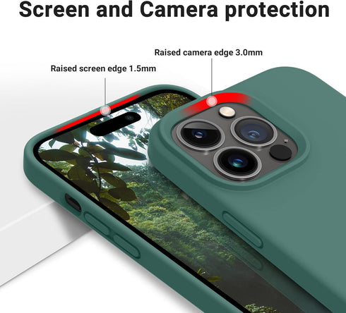 OTOFLY Designed for iPhone 14 Pro Case, Silicone Shockproof Slim Thin Phone Case for iPhone 14 Pro 6.1 inch (Pine Green)...