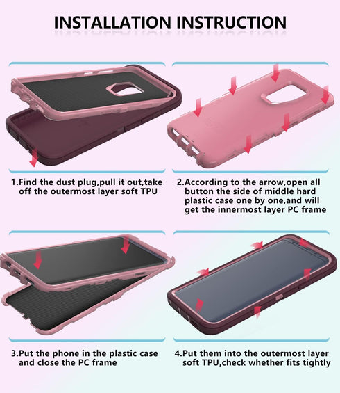 for Samsung Galaxy S9 Plus Case,Shockproof Dropproof for Samsung S9 Plus Case,Heavy Duty Protective Galaxy S9 Plus Csae,S9 Plus Case 6.2 Inch(Purp...
