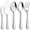 5-Piece Serving Utensils, E-far Stainless Steel Scalloped Edge Hostess Serving Set for Buffet Party Kitchen Restaurant, Mirror Finished & Dishwash...