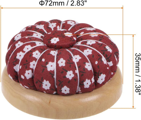 HARFINGTON Pin Cushions Sewing Needle Cushion Needle Holder Pincushions with Magnetic Wooden Base for Sewing Quilting Needlework DIY Crafts, Red W...